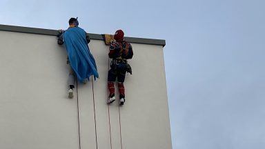 Kids’ delight as superheroes chase villains down hospital building