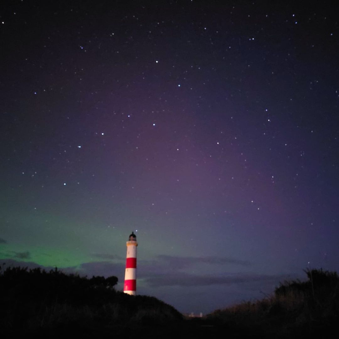 Images show the Northern Lights with the Tarbat Ness Lighthouse in the foreground. (Brian Oliver/STV News)
