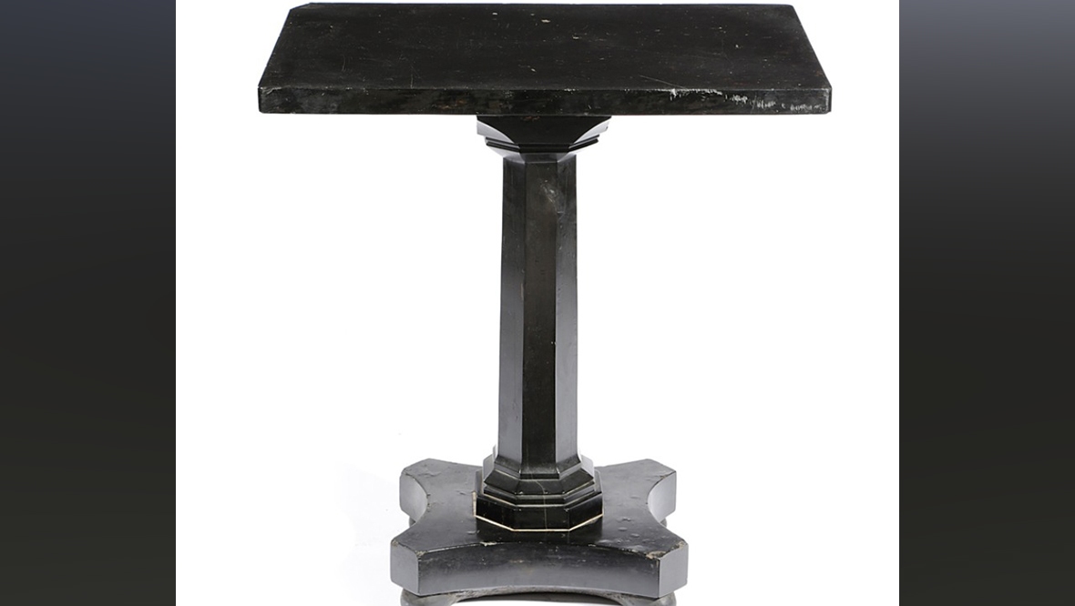 The coal table that sold at auction, Woolley and Wallis Furniture.