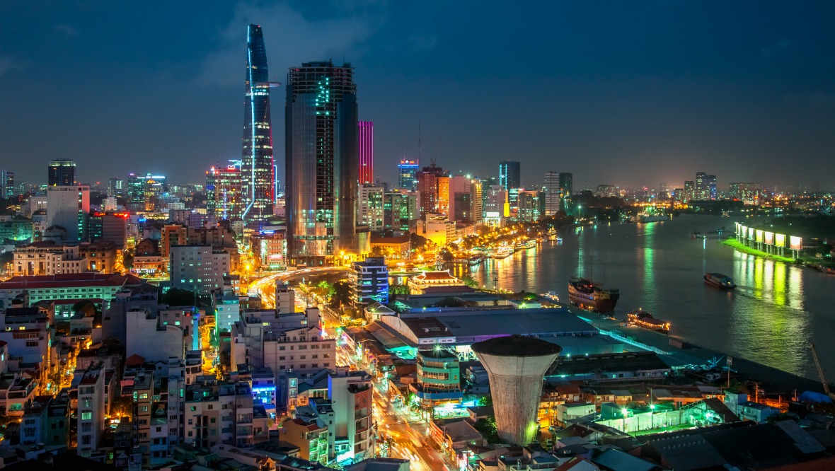 Stock image of Saigon, Vietnam.
