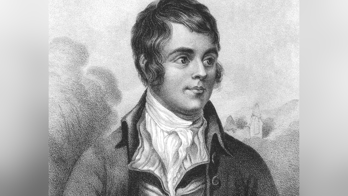 National bard: Professional pencil sketch on canvas of Robert Burns.