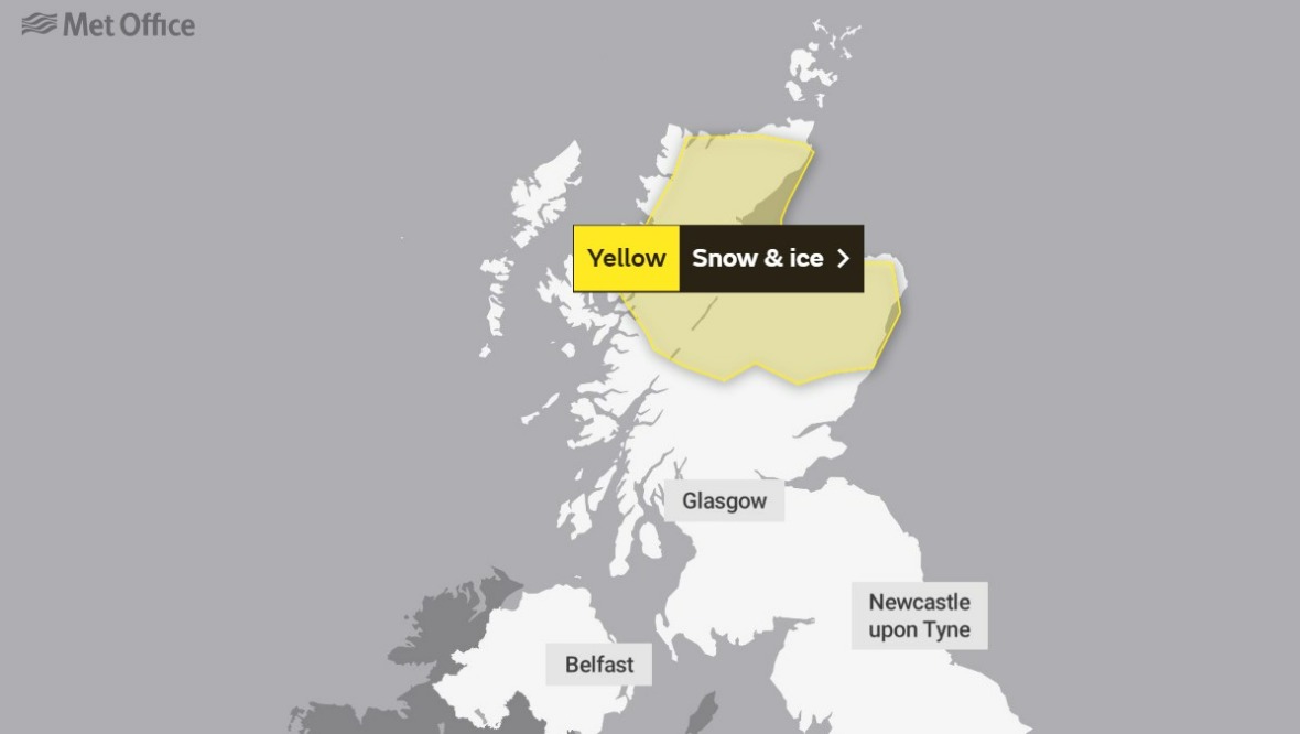 Wednesday: The yellow warning for snow and ice.