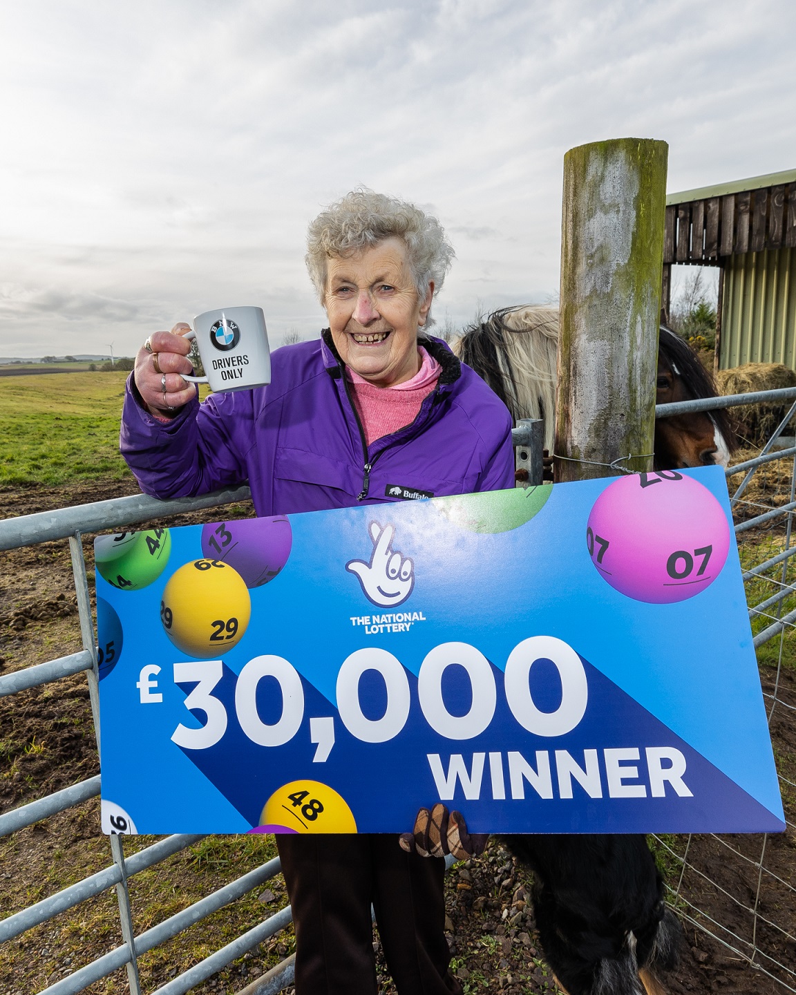 Val Dewer is on cloud nine after winning big on a scratchcard. 