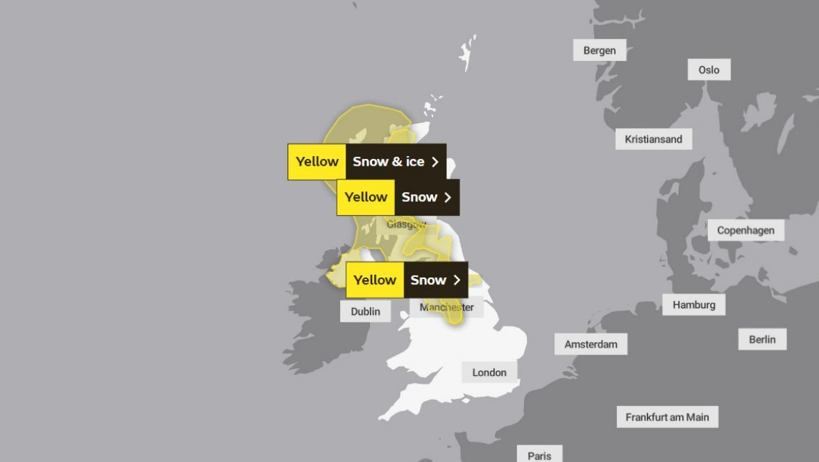 Weather warning: Snow and ice alert across Scotland. 