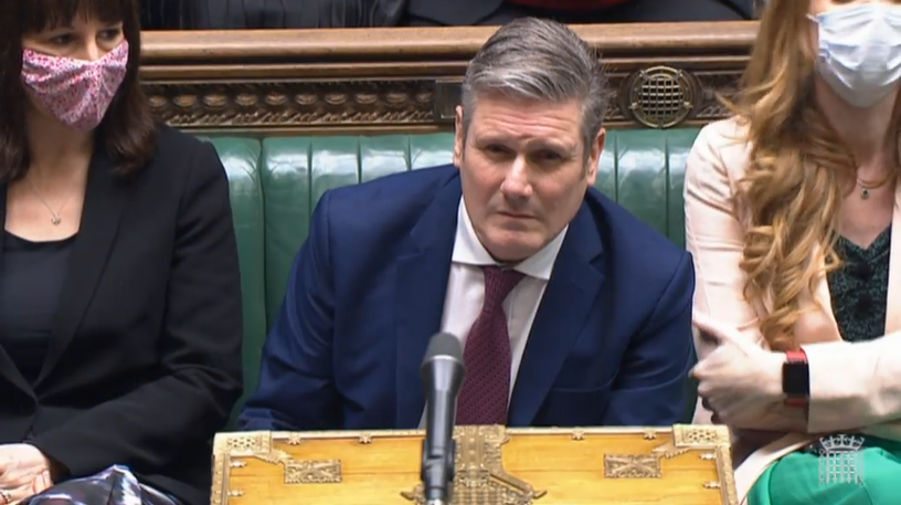 Labour leader Sir Keir Starmer raised the issue at PMQs. (Parliament TV)