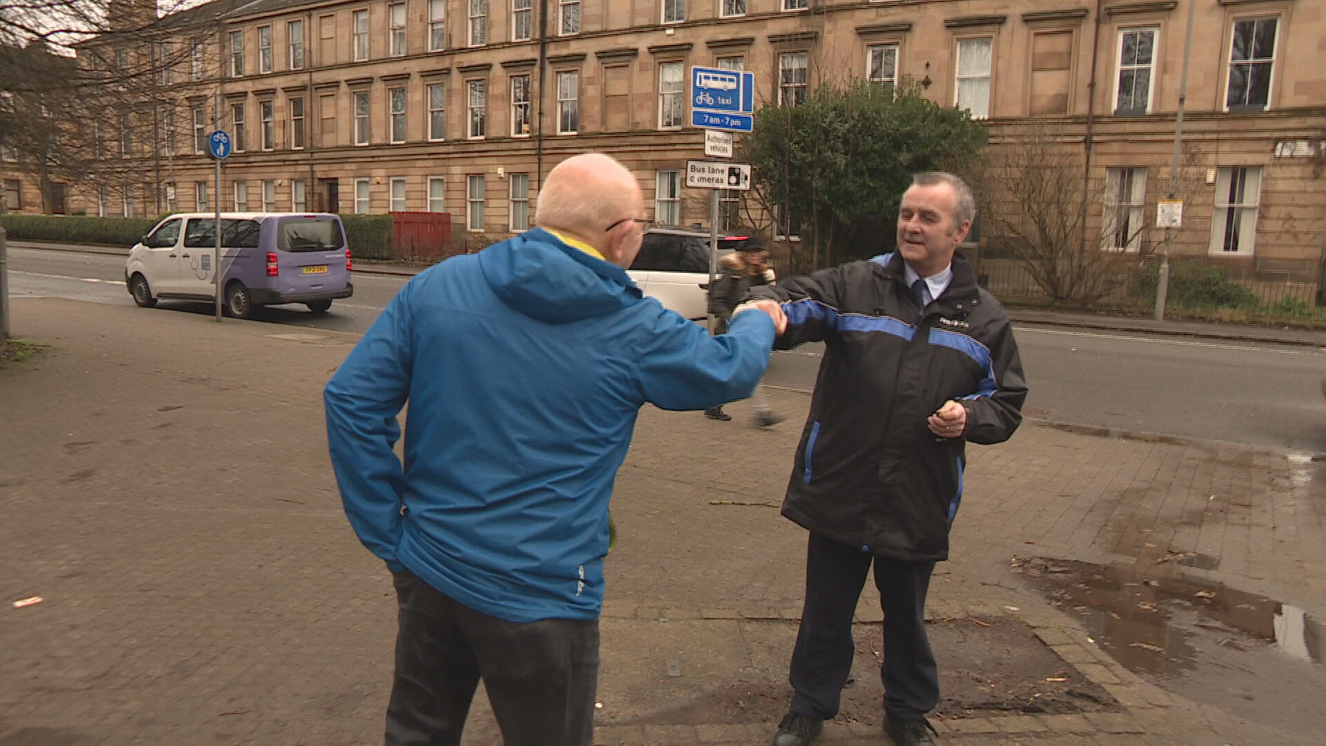 Billy the bus driver has been reunited with the passenger whose life he saved. 