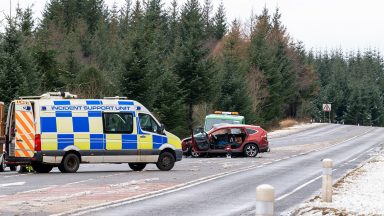 Man taken to hospital with serious injuries after two-car crash in Aberdeenshire