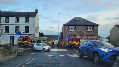 Firefighters tackle blaze at derelict former hotel