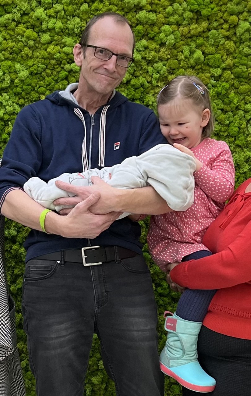 Scot in Ukraine: Ken with both daughters.