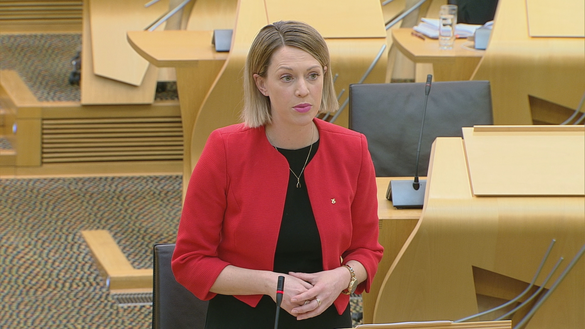 Jenny Gilruth was appointed as transport minister last month. (Scottish Parliament TV)