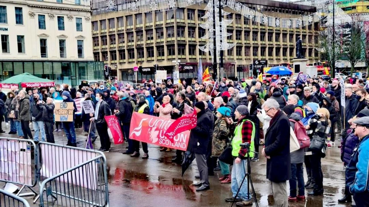 Protests over cost of living crisis as campaigners gather across UK