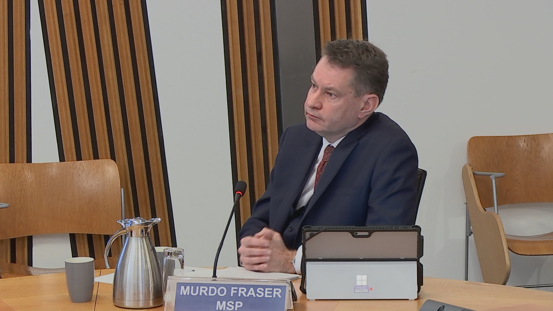 Scottish Conservative MSP Murdo Fraser questioned the extension of emergency powers. (Scottish Parliament TV)