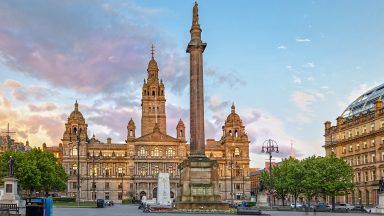 Man arrested and charged after George Square monument in Glasgow vandalised