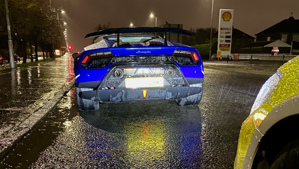Lamborghini driver caught with cocaine and cannabis after running out of fuel on the M8