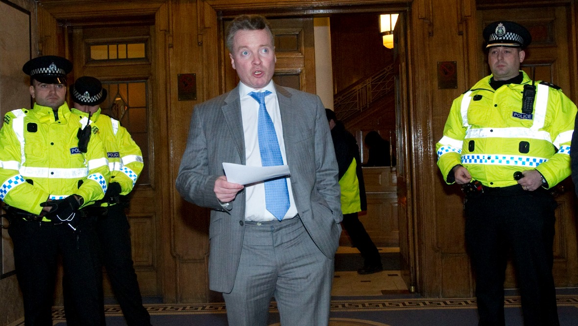 Administration: Craig Whyte making a statement to the media in 2012.