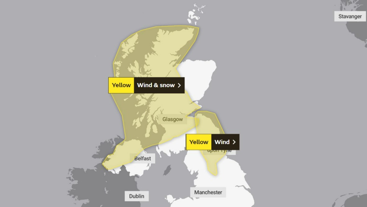 Met Office weather warning for Wednesday.