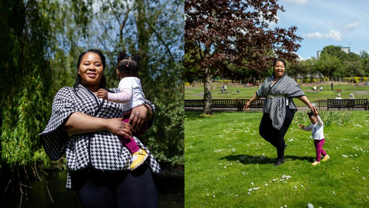 Alvina and her daughter.