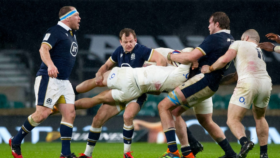 Willem Nel, Scott Steele and Jonny Gray refuse to let England through.