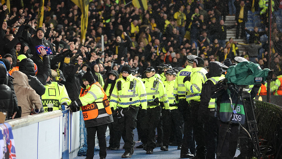 Man and two teens arrested over ‘disorder’ at Rangers v Dortmund Ibrox clash in Europa League