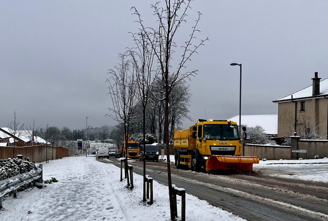 Yes Sir Ice Can Boogie amongst gritters treating Scotland’s roads during Arctic cold weather snap