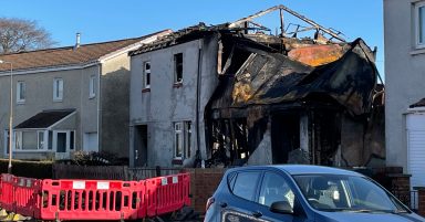 Man stable in hospital after suspected gas explosion destroys home in Larbert, Falkirk
