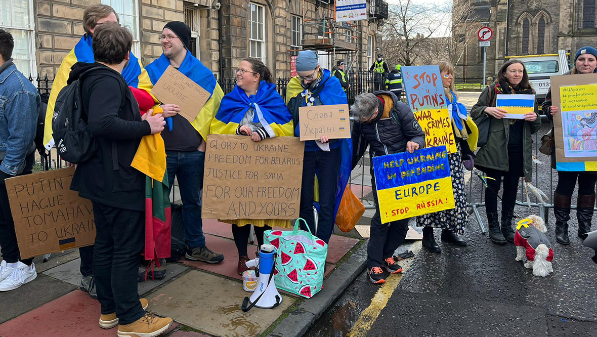 Ukraine protest in Edinburgh.