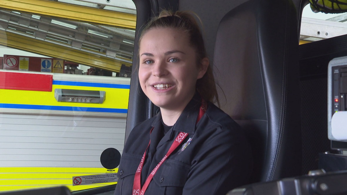 Ashleigh Conner is believed to be the youngest woman in Scotland driving fire engines.