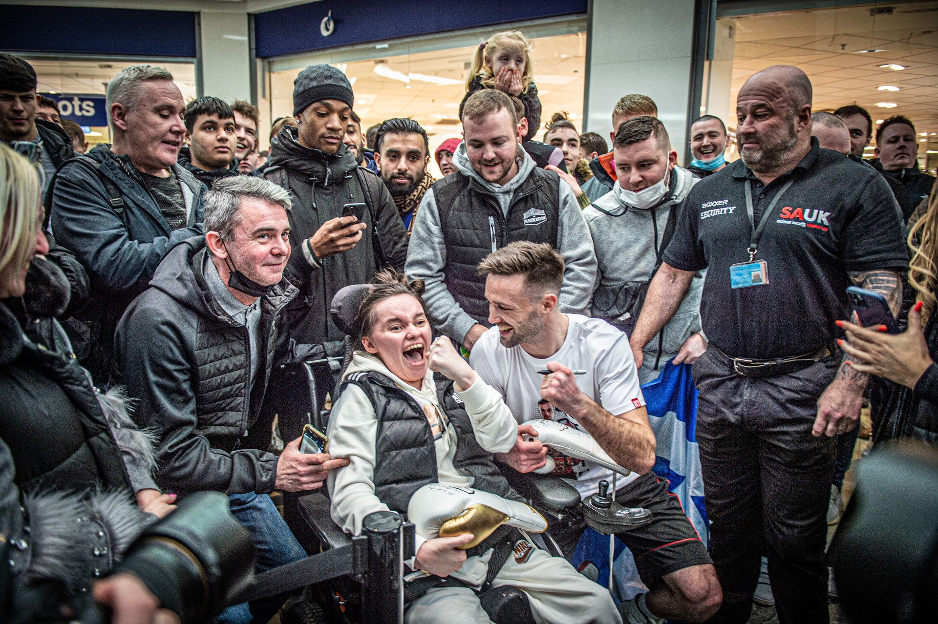 The Prestonpans fighter was happy to pose for pictures with fans.