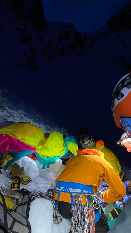 The climbers were rescued by the team. (Lochaber Mountain Rescue)