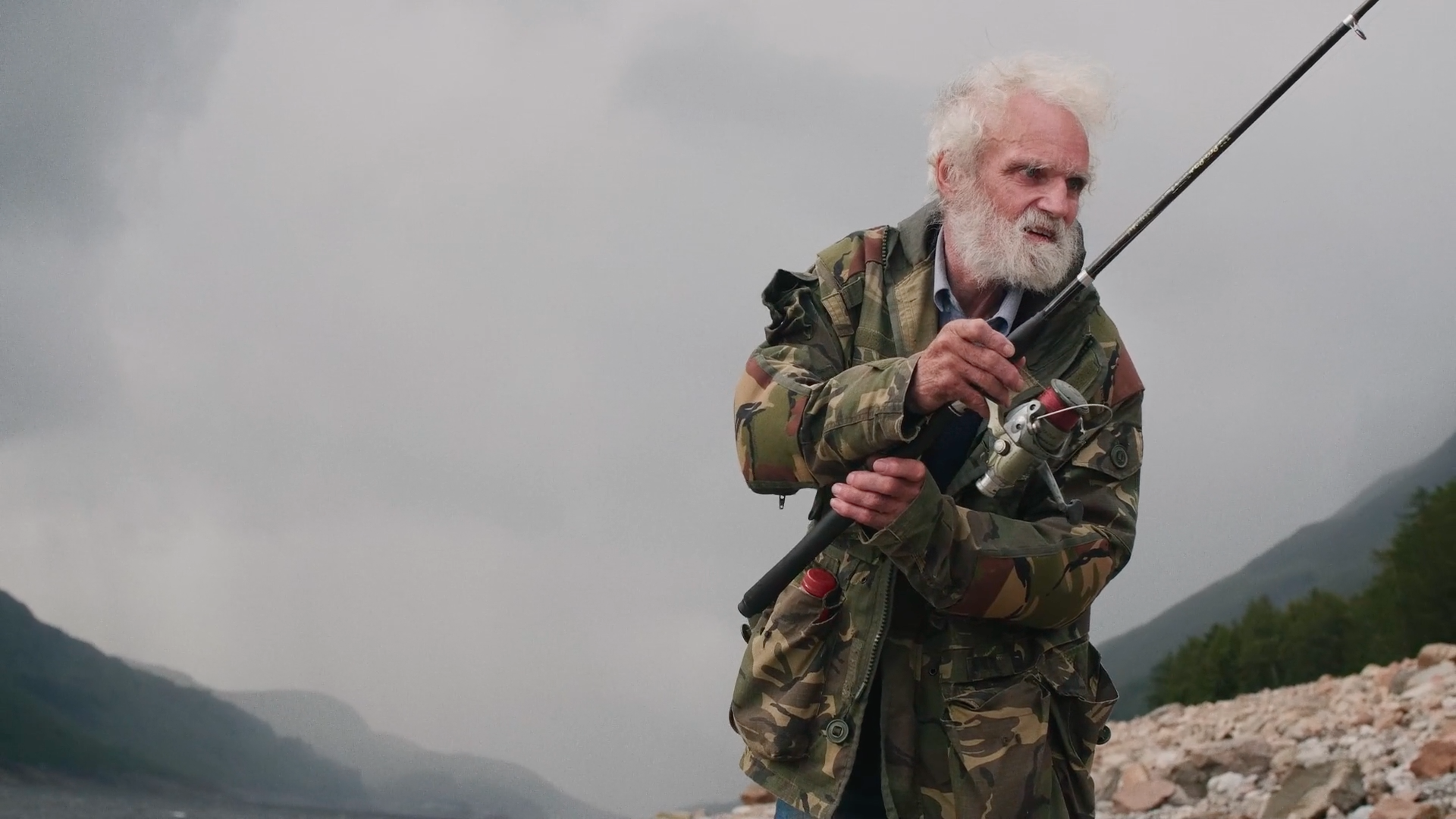 Ken lives off the land at his log cabin in the Highlands. (The Hermit of Trieg/BBC Scotland)