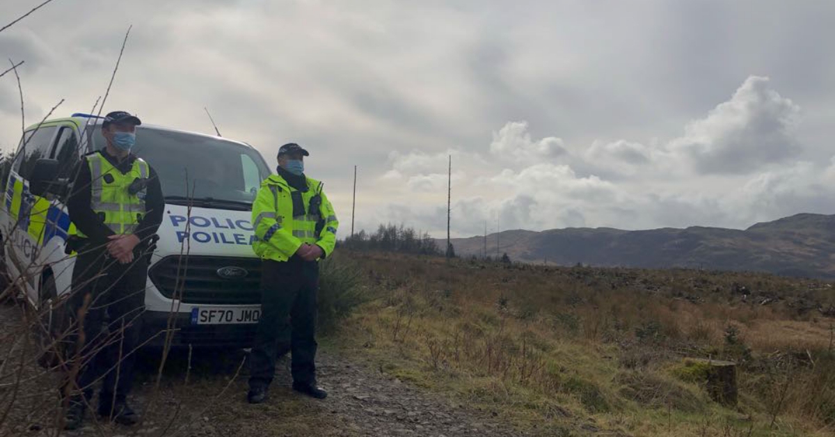 Police investigating the murder of Lynda Spence are carrying out a search near Dunoon.