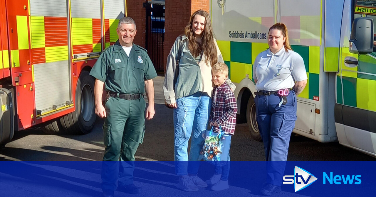 Paramedics reward six-year-old 'superstar' who dialled 999 for ill mum
