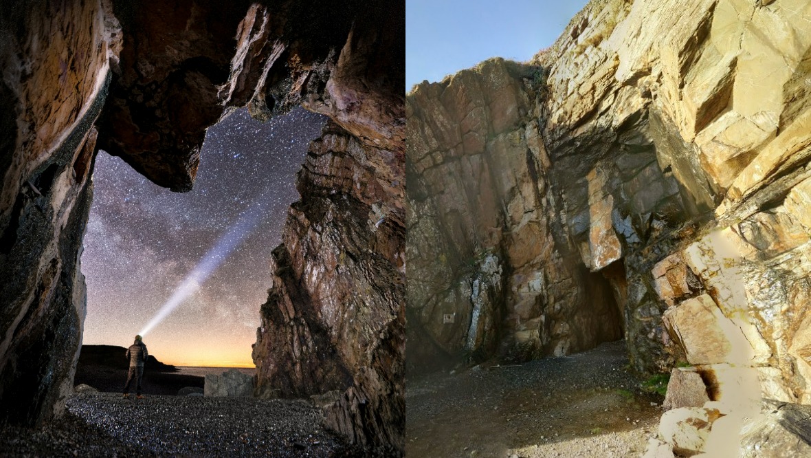 Image of Milky Way captured from St Ninian’s Cave where horror movie The Wicker Man was filmed