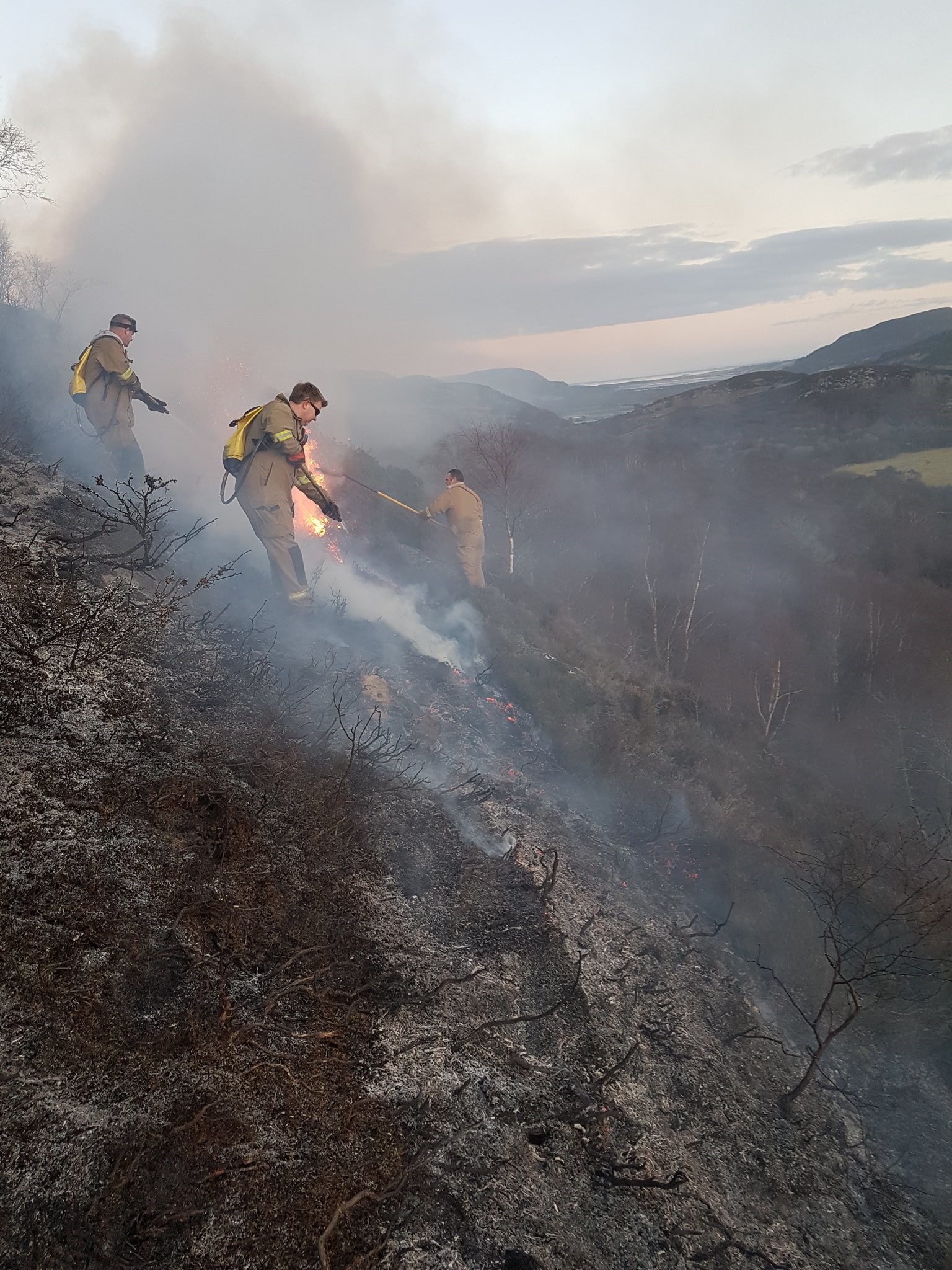 Firefighters tackle the blaze near Rogart.