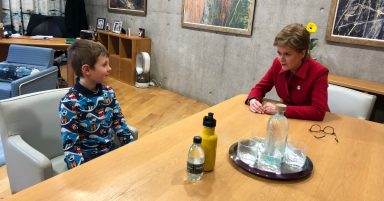 Seven-year-old schoolboy Calum Isted to make Holyrood history with water bottle campaign