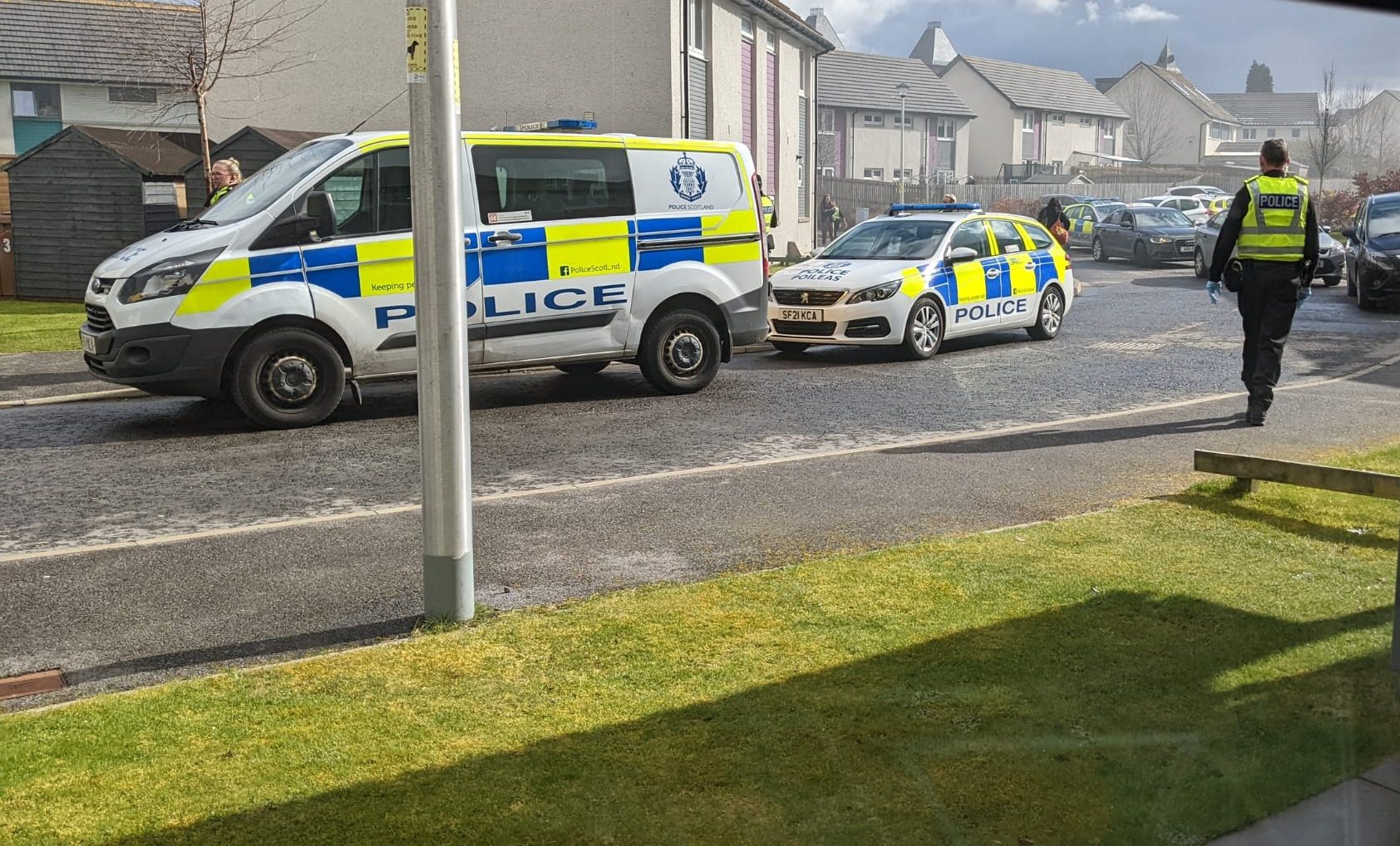 Police descended on Polvanie View, Inverness.