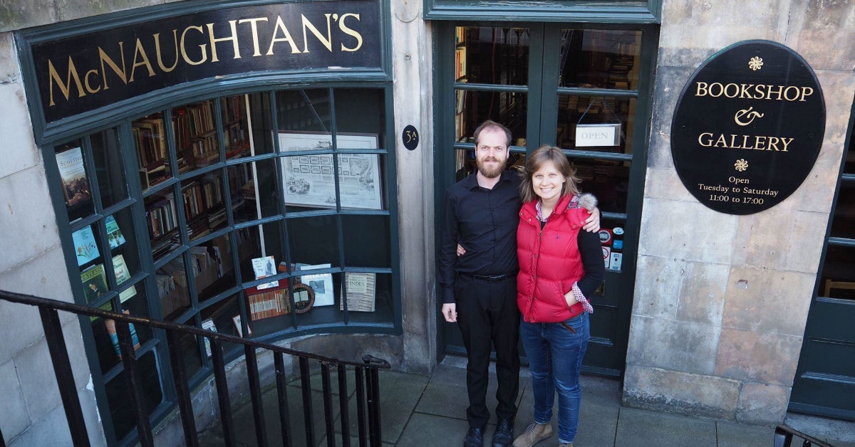 Anna Walker runs an antiquarian bookshop in Edinburgh with her husband. 