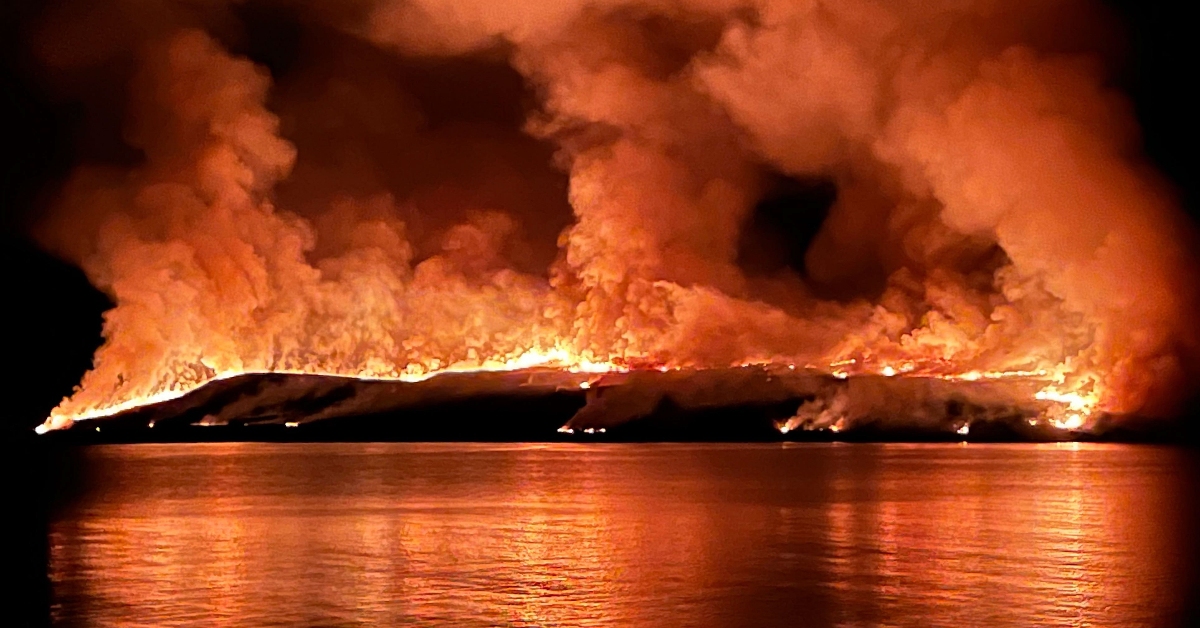 Gruinard Island, known as Anthrax Island, on fire on Saturday, March 27.