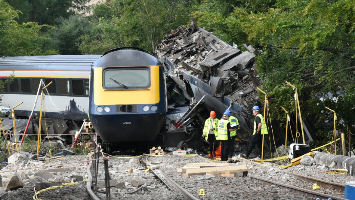 Stonehaven train crash site.