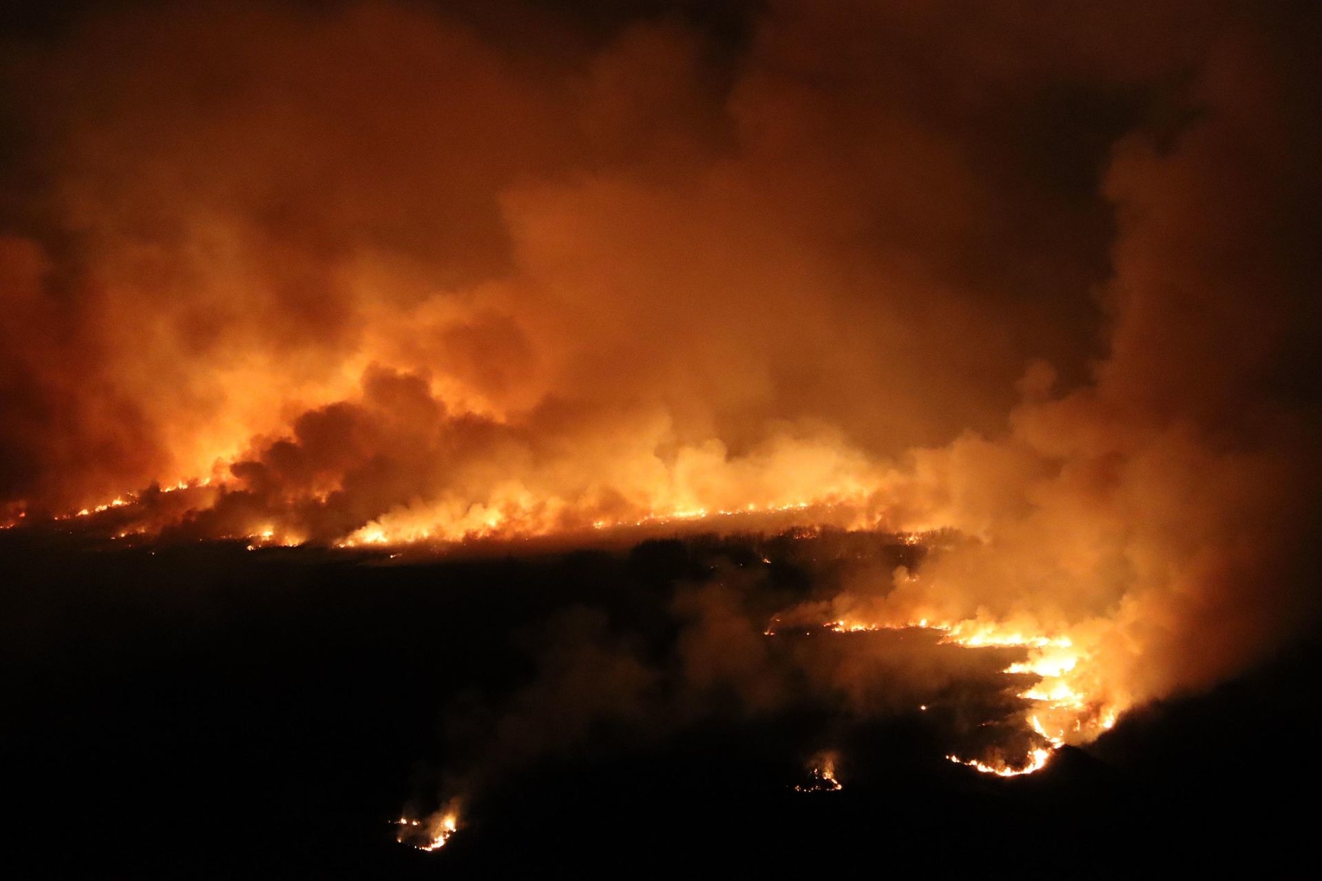 Gruinard Island, known as Anthrax Island, on fire on Saturday, March 27.