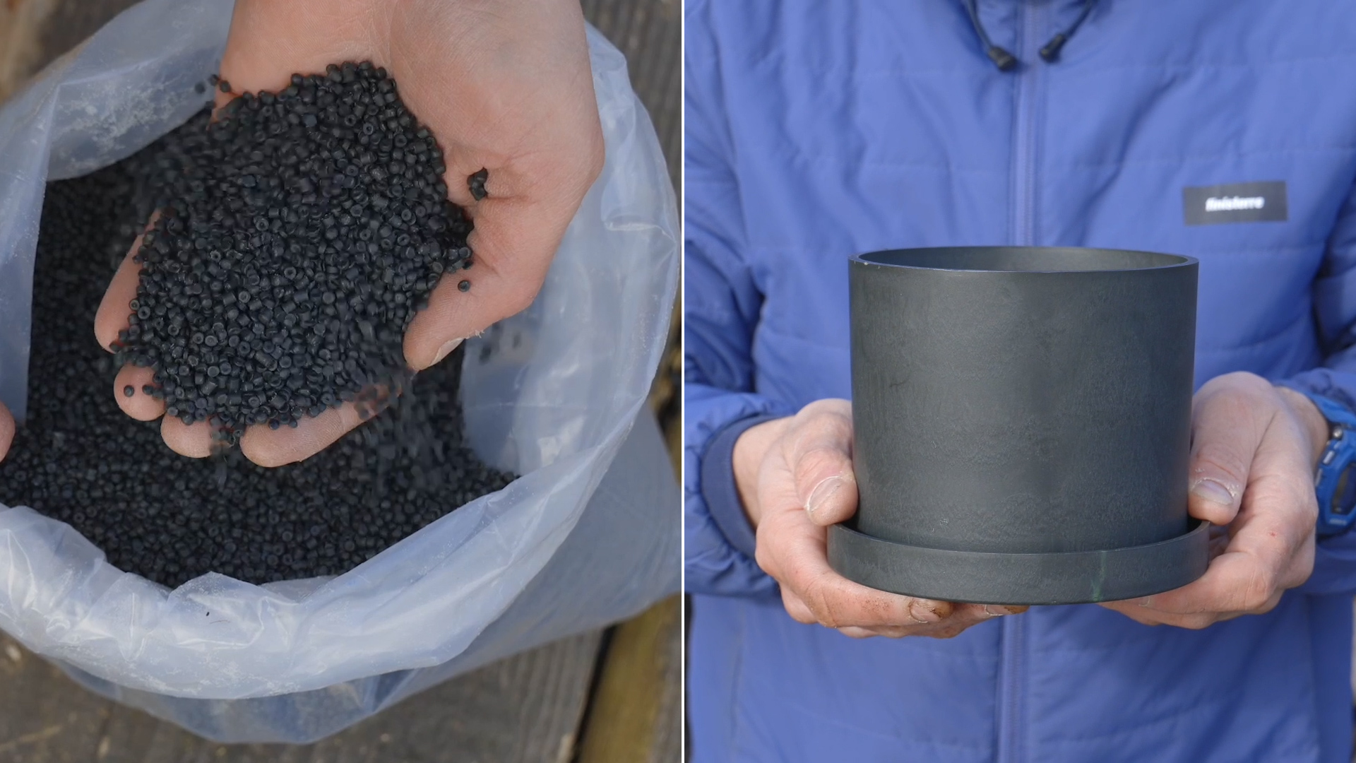 Ocean Plastic Pots: From pellets to finished product.
