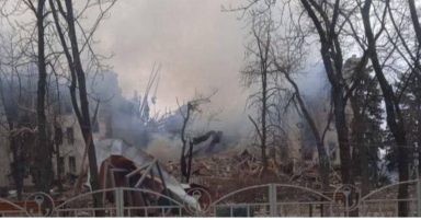 Ukraine: Mariupol Drama Theatre with civilians sheltering inside is bombed