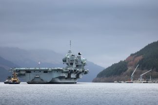 HMS Queen Elizabeth: Royal Navy’s flagship aircraft carrier sails up the Clyde
