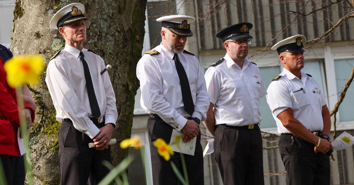 Military and civilian personnel at HM Naval Base Clyde gathered on March 22 to remember those who have lost their lives to Covid over the past two years.