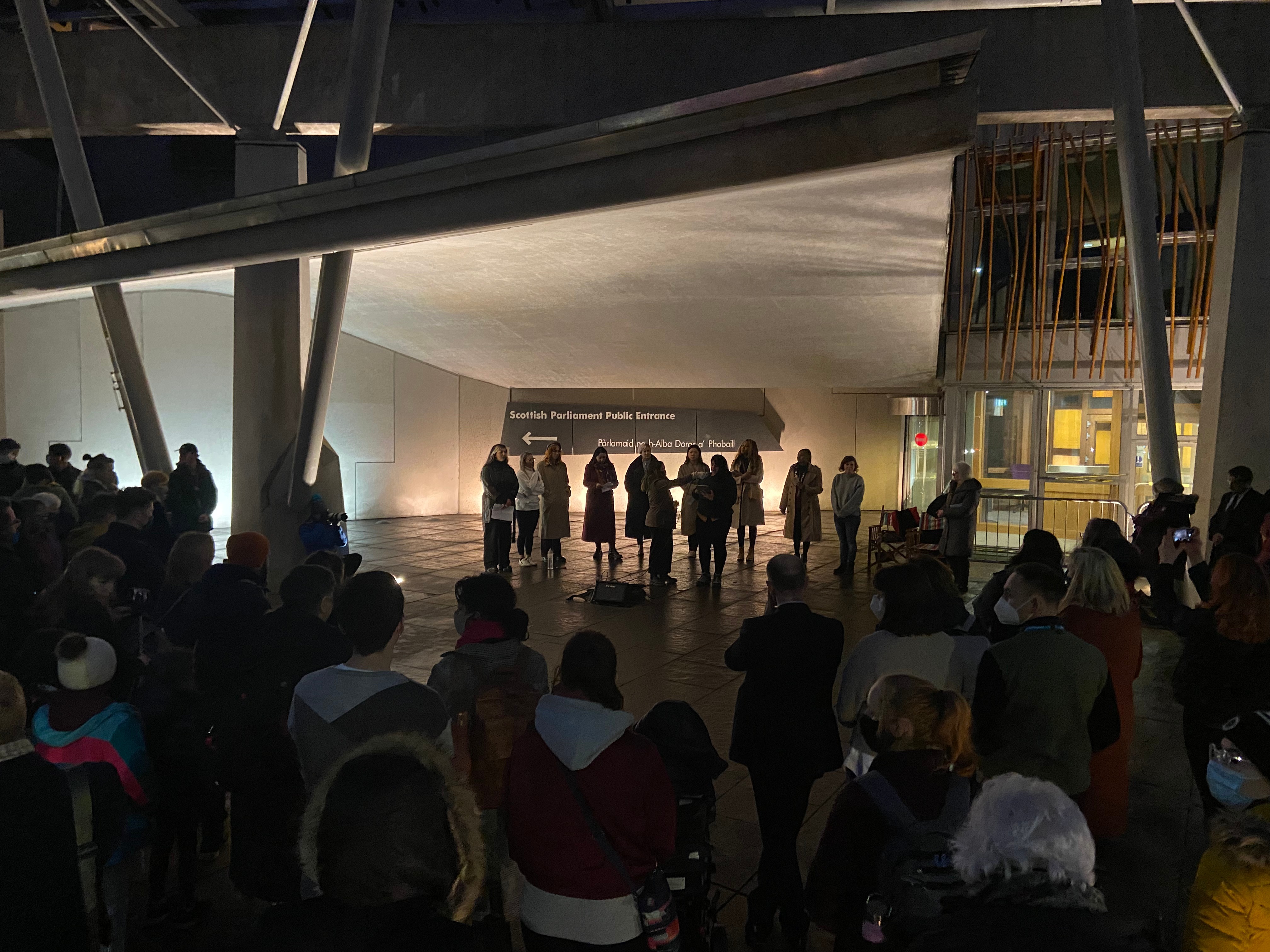 Holyrood: Crowds gather in Edinburgh.