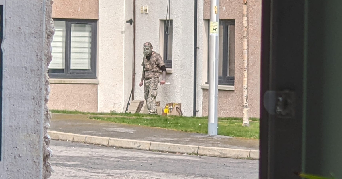 Gas mask knifeman who threw petrol bombs at police in Inverness to remain in hospital