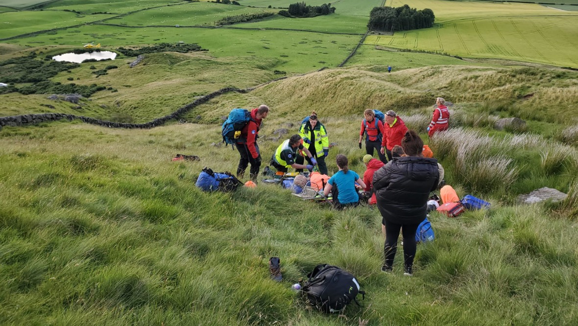 Rafal Eichelkraut was rescued after slipping and falling into a gully.