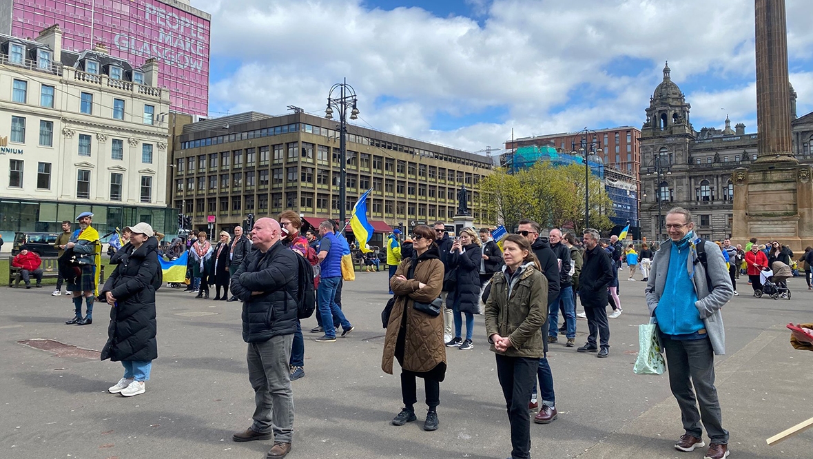 Day of Action for Ukraine in George Square, Glasgow.