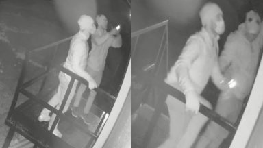 Police release CCTV footage of two men wanted over saw mill blaze