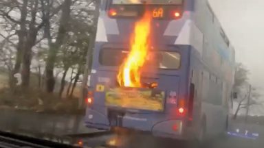 Passengers evacuated after moving bus bursts into flames on Linkwood Drive, Drumchapel